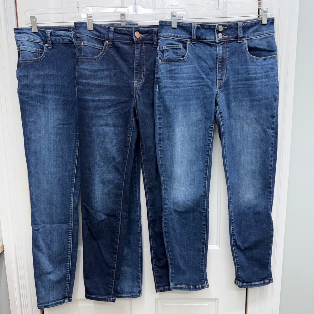 Lot of 3 Maurices Everflex High-Rise Skinny Denim Jeans Womens 8 Blue Bundle